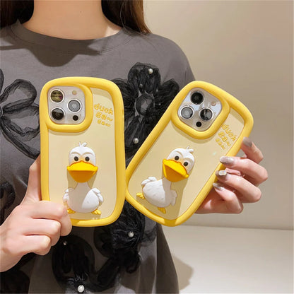 ZEROTO ZR001 3D Cute Yellow Duck Soft Silicone Case Cover For iPhone 11 12 13 14 15 Pro Plus Max